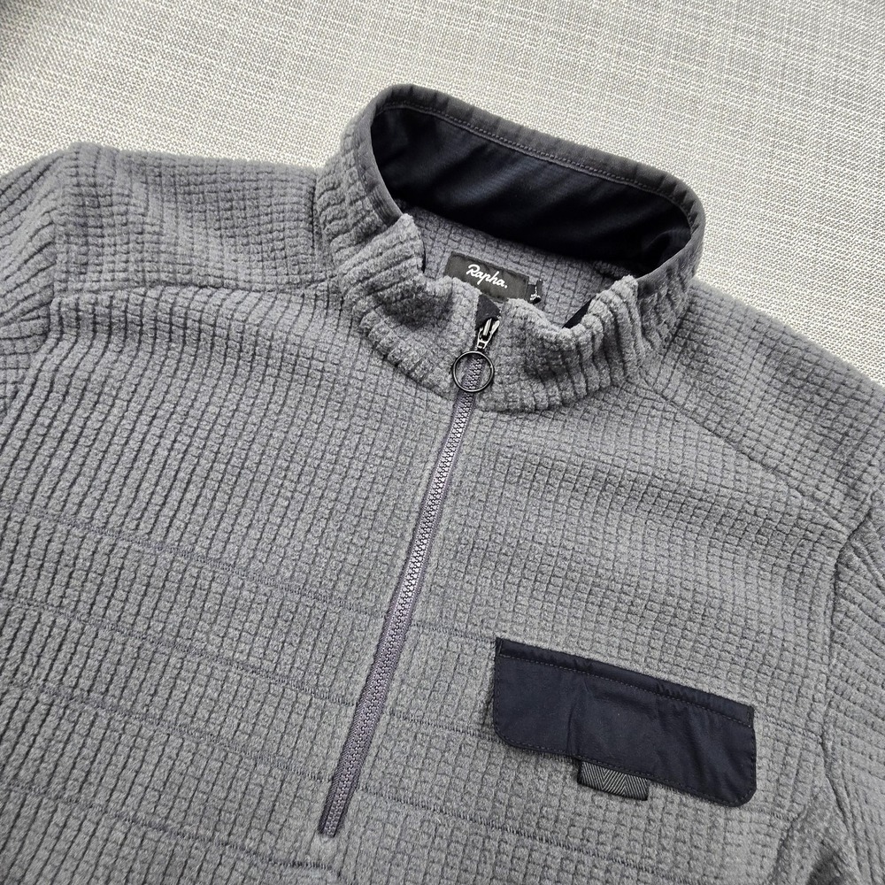 Rapha Explore Technical Pullover Mens Small Gray 1/4 Zip Fleece Cycling Layer